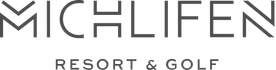 Logo de Michlifen Resort & Golf avec le texte "MICHLIFEN" en gros caractères et "RESORT & GOLF" en plus petit en dessous